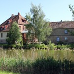 Parksicht auf Häuser